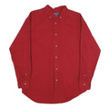 AUGUSTA Mens Red Plain Shirt L Button-Down Collar Long Sleeve Classic Fit