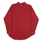 AUGUSTA Mens Red Plain Shirt L Button-Down Collar Long Sleeve Classic Fit