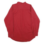 AUGUSTA Mens Red Plain Shirt L Button-Down Collar Long Sleeve Classic Fit