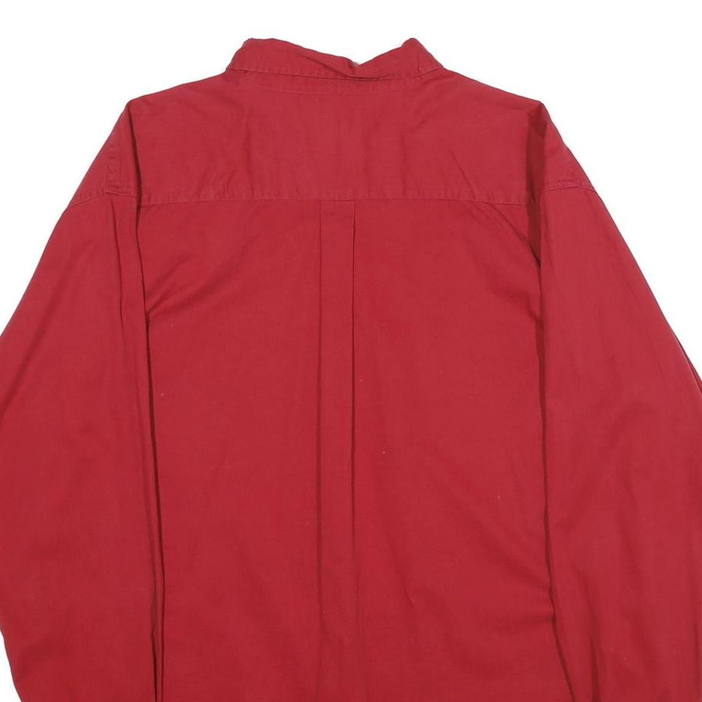 AUGUSTA Mens Red Plain Shirt L Button-Down Collar Long Sleeve Classic Fit