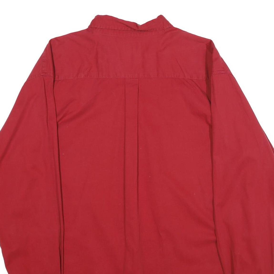 AUGUSTA Mens Red Plain Shirt L Button-Down Collar Long Sleeve Classic Fit