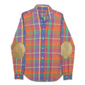 RALPH LAUREN Womens Orange & Purple Plaid Shirt S Cotton Long Sleeve Button
