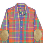 RALPH LAUREN Womens Orange & Purple Plaid Shirt S Cotton Long Sleeve Button