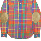 RALPH LAUREN Womens Orange & Purple Plaid Shirt S Cotton Long Sleeve Button