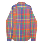 RALPH LAUREN Womens Orange & Purple Plaid Shirt S Cotton Long Sleeve Button