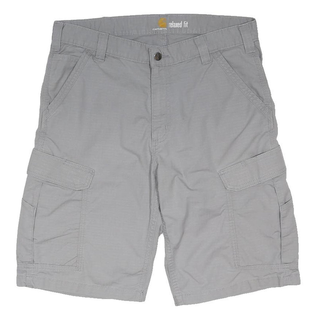 CARHARTT Mens Grey Cargo Shorts M W34 Relaxed Fit Polyester Blend Durable