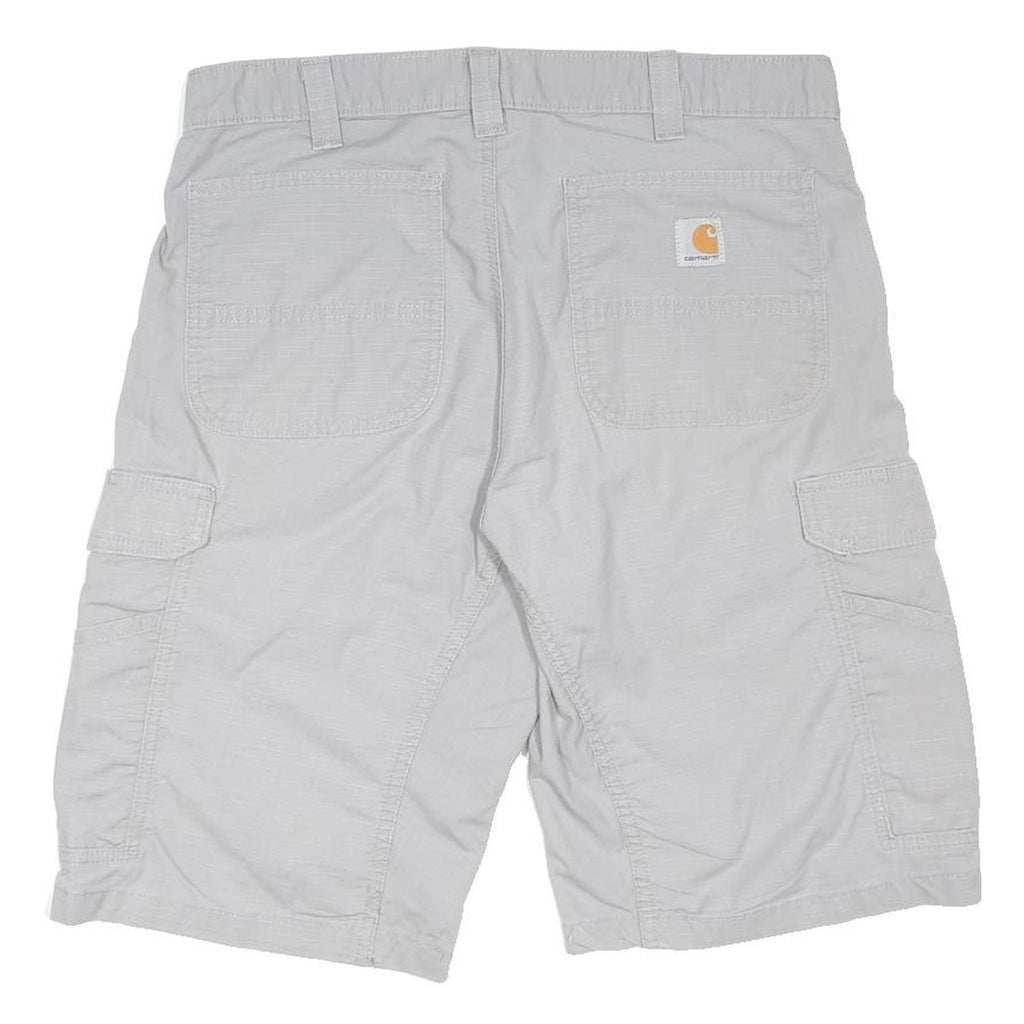 CARHARTT Mens Grey Cargo Shorts M W34 Relaxed Fit Polyester Blend Durable