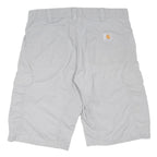 CARHARTT Mens Grey Cargo Shorts M W34 Relaxed Fit Polyester Blend Durable