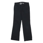 DICKIES Womens Cotton Blend Black Relaxed Straight Trousers W28 L29 Workwear Zip