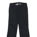 DICKIES Womens Cotton Blend Black Relaxed Straight Trousers W28 L29 Workwear Zip