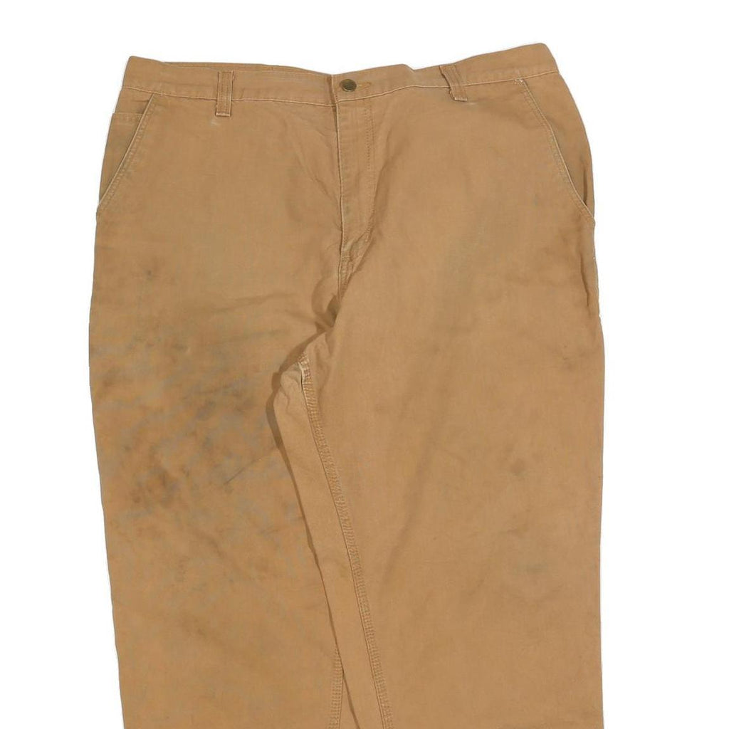 CARHARTT Mens Regular Fit Jeans Beige Cotton Blend Zip W42 L30 Workwear Durable