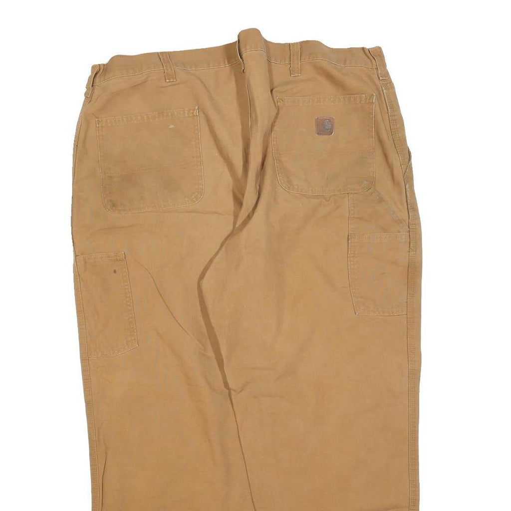 CARHARTT Mens Regular Fit Jeans Beige Cotton Blend Zip W42 L30 Workwear Durable