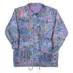 Womens Blue & Pink Outdoor Zip Jacket XL Woven Polyester Colourblock Relaxed Fit