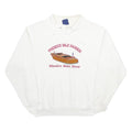 OARSMAN Mens White Presque Isle Harbor Wooden Boat Show Crew Neck L Sweatshirt