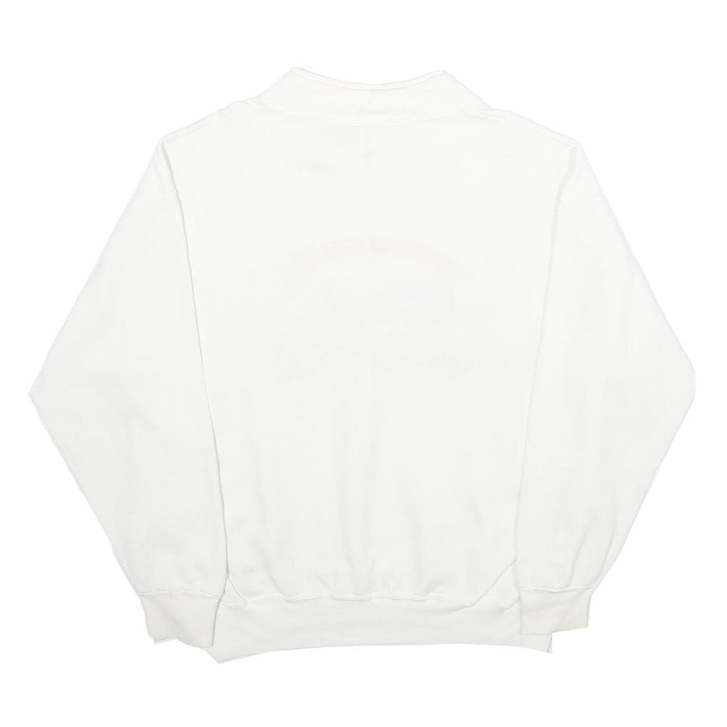 OARSMAN Mens White Presque Isle Harbor Wooden Boat Show Crew Neck L Sweatshirt