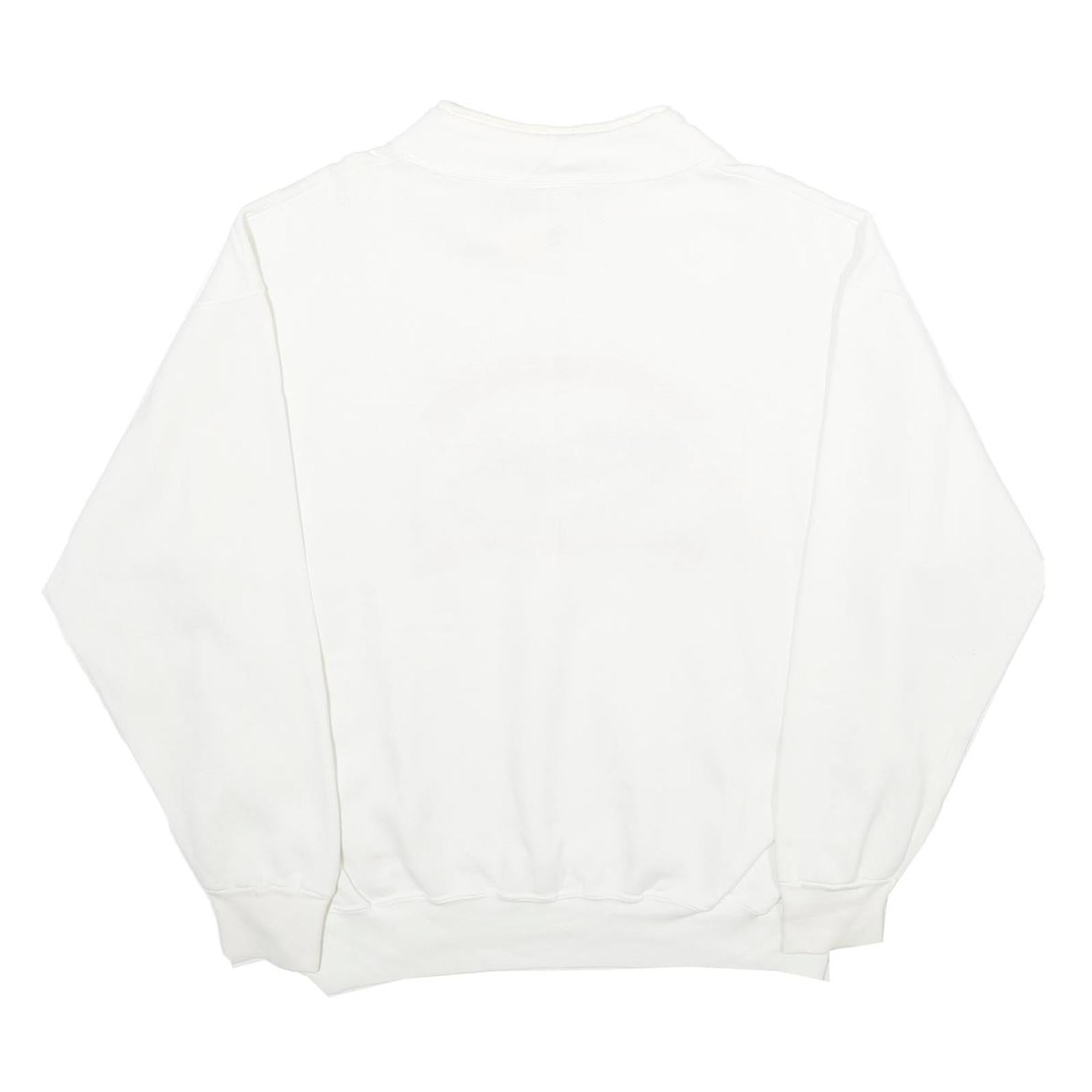 OARSMAN Mens White Presque Isle Harbor Wooden Boat Show Crew Neck L Sweatshirt