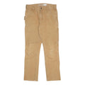 CARHARTT Mens Cotton Blend Beige Regular Straight Fit Trousers W31 L30 Workwear