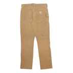 CARHARTT Mens Cotton Blend Beige Regular Straight Fit Trousers W31 L30 Workwear