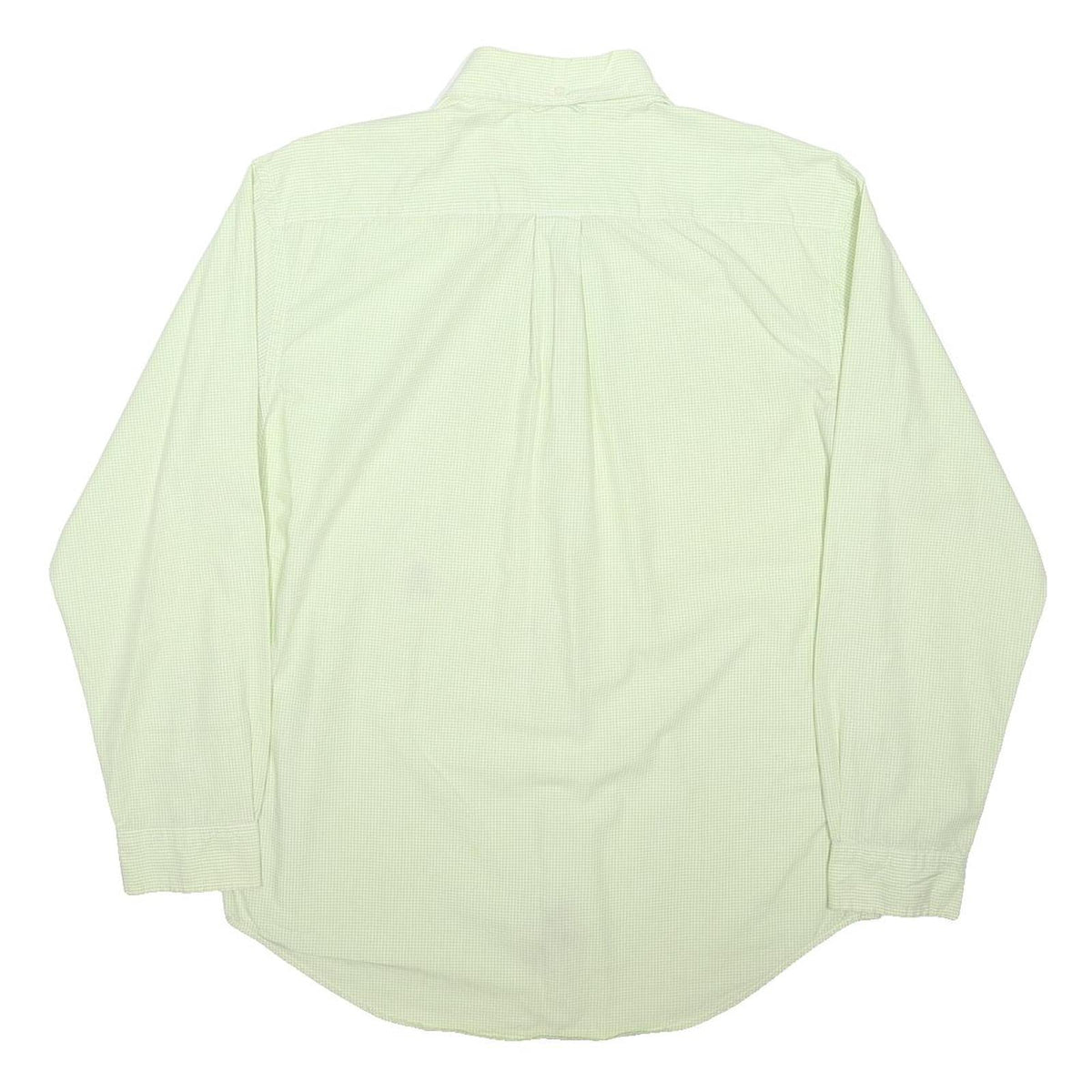 TOMMY HILFIGER Mens Green & White Shirt L Cotton Blend Button Down Collar Long