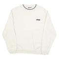 REEBOK Mens White Crew Neck Sweatshirt M Cotton Blend Sports Casual Pullover