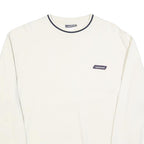 REEBOK Mens White Crew Neck Sweatshirt M Cotton Blend Sports Casual Pullover