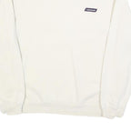REEBOK Mens White Crew Neck Sweatshirt M Cotton Blend Sports Casual Pullover