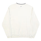 REEBOK Mens White Crew Neck Sweatshirt M Cotton Blend Sports Casual Pullover
