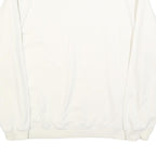 REEBOK Mens White Crew Neck Sweatshirt M Cotton Blend Sports Casual Pullover