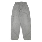 Womens Relaxed Grey Cotton Blend Zip Cargo Trousers W24 L27 Comfortable Casual