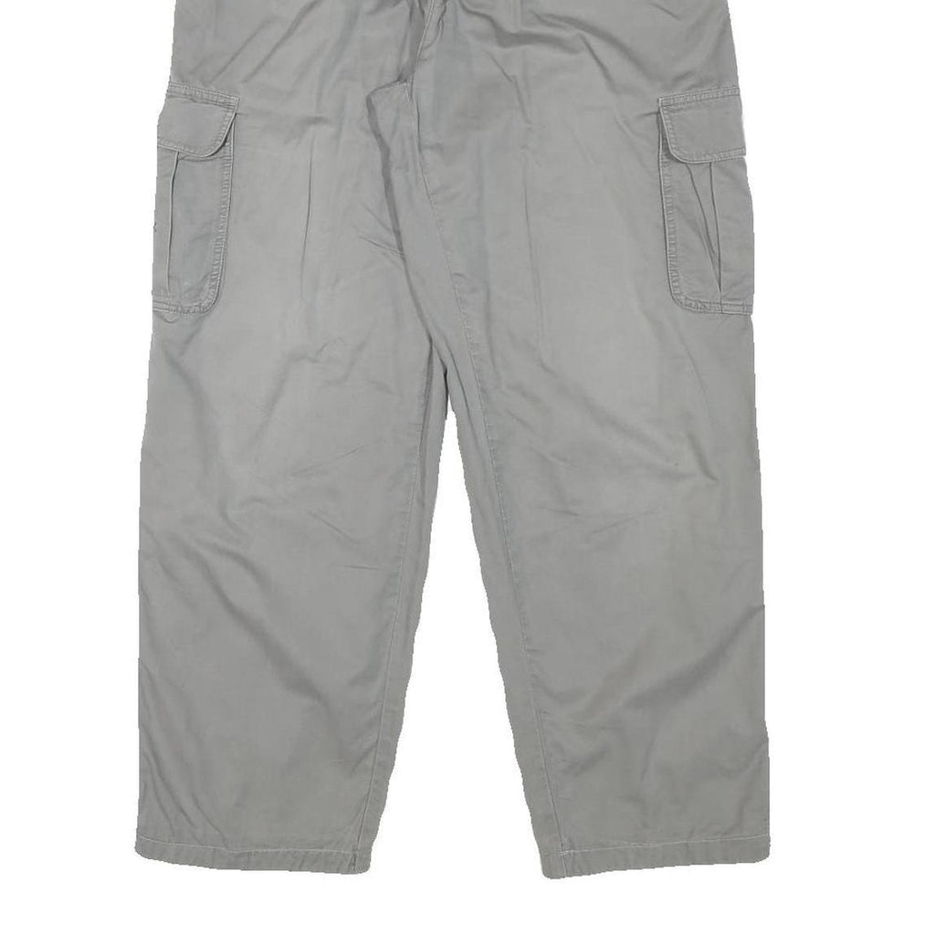 Womens Relaxed Grey Cotton Blend Zip Cargo Trousers W24 L27 Comfortable Casual