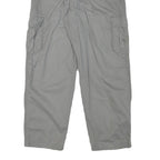 Womens Relaxed Grey Cotton Blend Zip Cargo Trousers W24 L27 Comfortable Casual