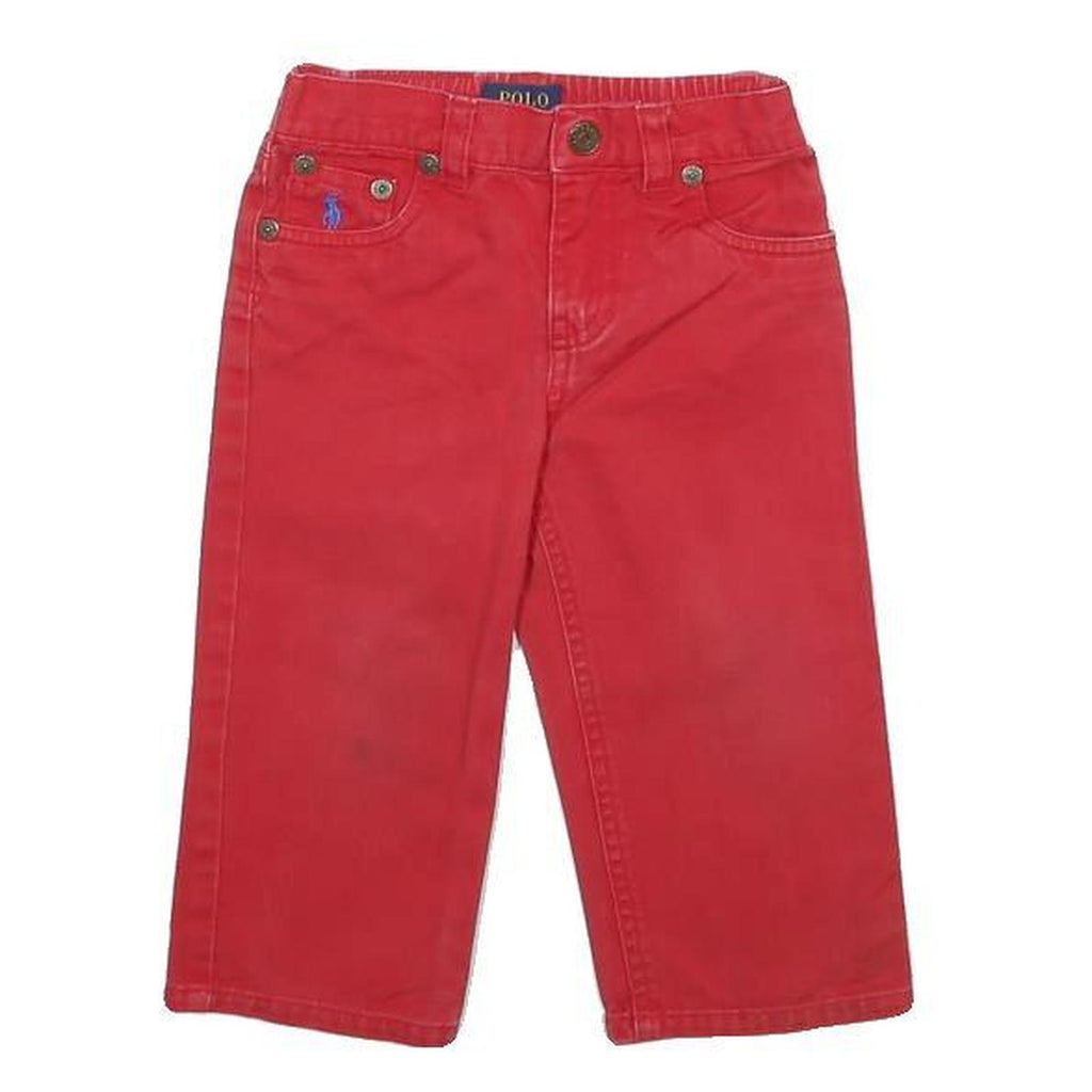 POLO RALPH LAUREN Boys Jeans Red Denim Medium 18 Months W18 L11 Cotton