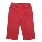 POLO RALPH LAUREN Boys Jeans Red Denim Medium 18 Months W18 L11 Cotton