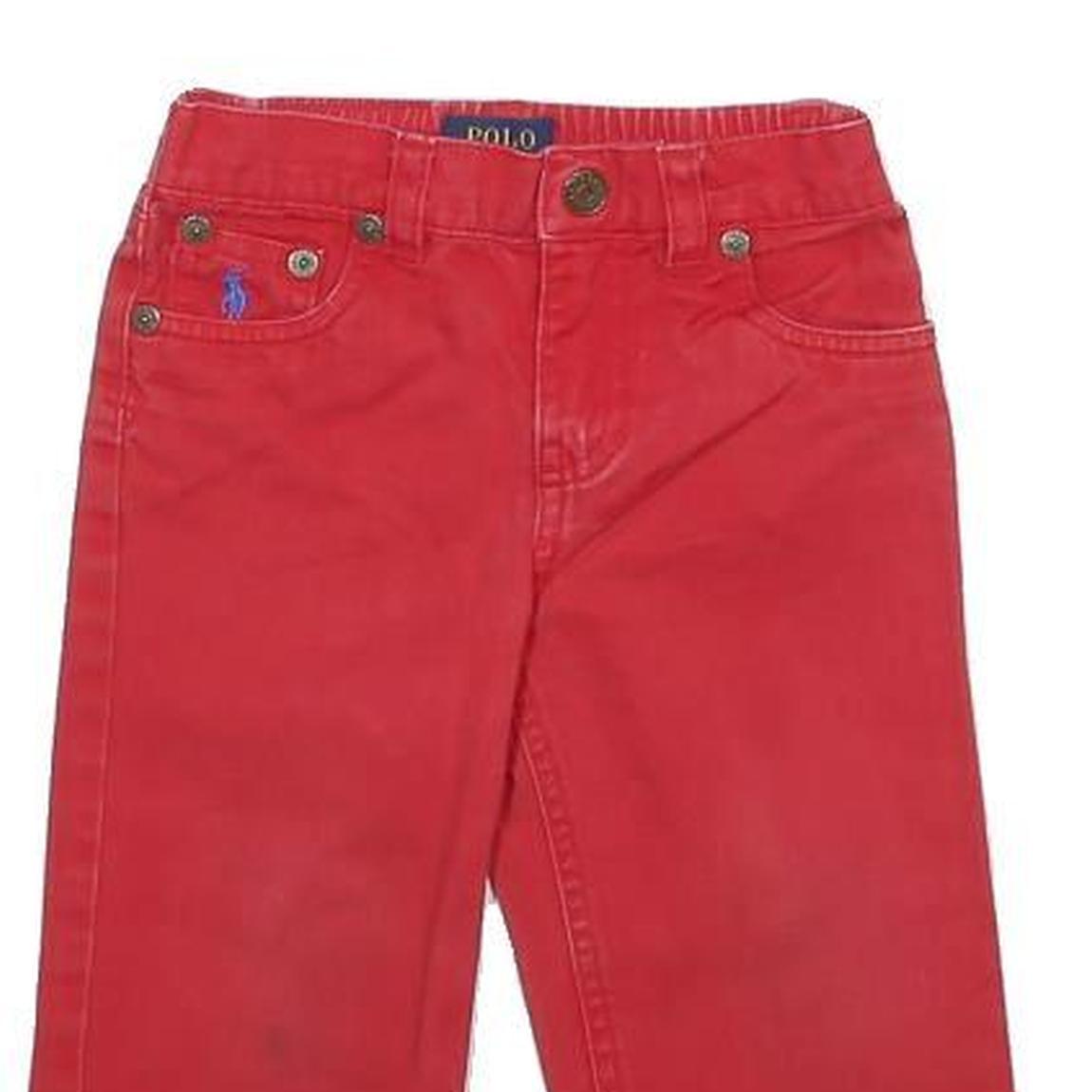 POLO RALPH LAUREN Boys Jeans Red Denim Medium 18 Months W18 L11 Cotton
