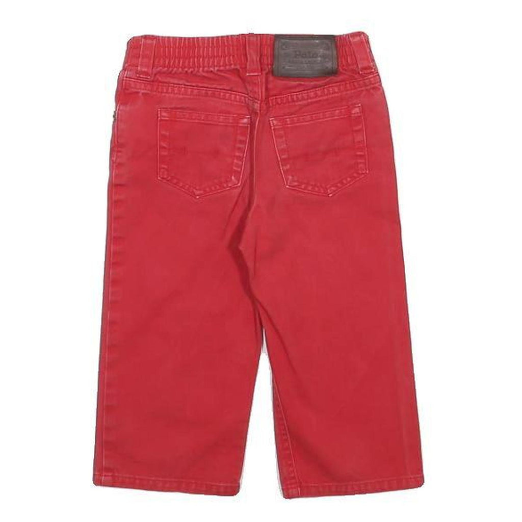 POLO RALPH LAUREN Boys Jeans Red Denim Medium 18 Months W18 L11 Cotton