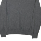 TOMMY HILFIGER Mens Grey Jumper Plain V-Neck Basic Knit L Classic Cotton Blend