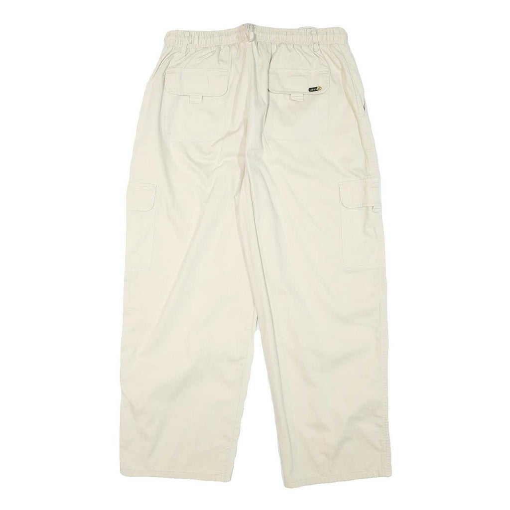 GSWD Womens Cotton Blend Cream Relaxed Cargo Drawstring Trousers W30 L25