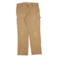 CARHARTT Mens Cotton Blend Beige Relaxed Straight Trousers W34 L32 Workwear