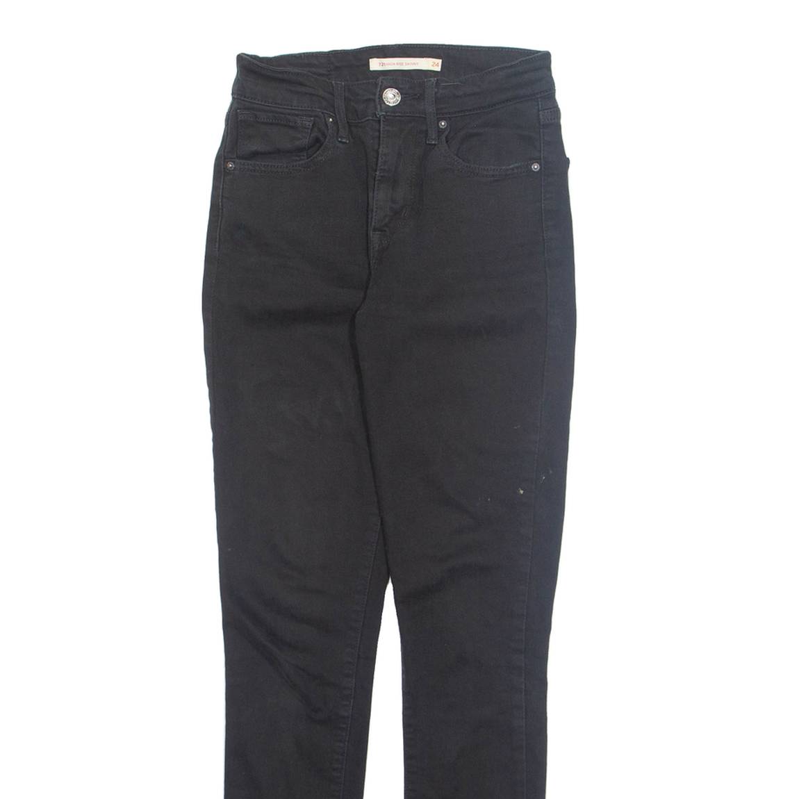 LEVI'S Womens Jeans Black Regular Skinny W24 L30