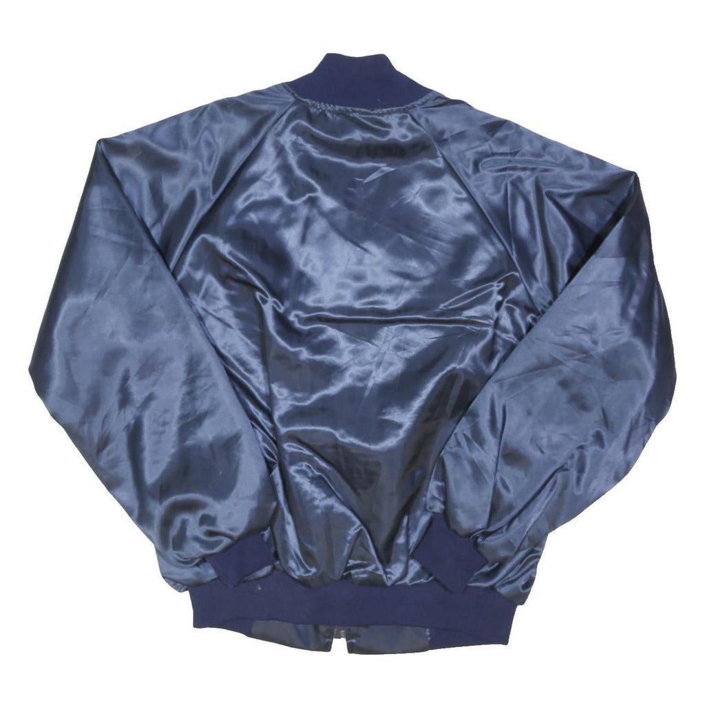HARTWELL Mens Navy Blue Bomber Jacket L Nylon Plain Zip Athletic Fit