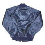 HARTWELL Mens Navy Blue Bomber Jacket L Nylon Plain Zip Athletic Fit