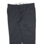 DICKIES Mens Cotton Blend Black Regular Straight Trousers W46 L32 Workwear