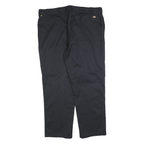 DICKIES Mens Cotton Blend Black Regular Straight Trousers W46 L32 Workwear