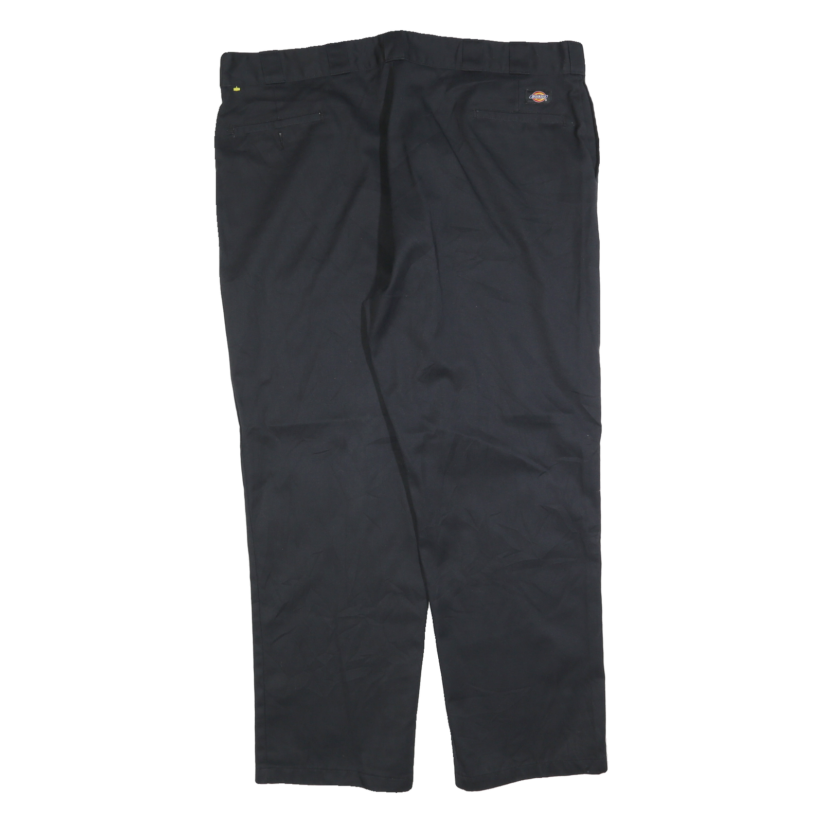 DICKIES Mens Cotton Blend Black Regular Straight Trousers W46 L32 Workwear
