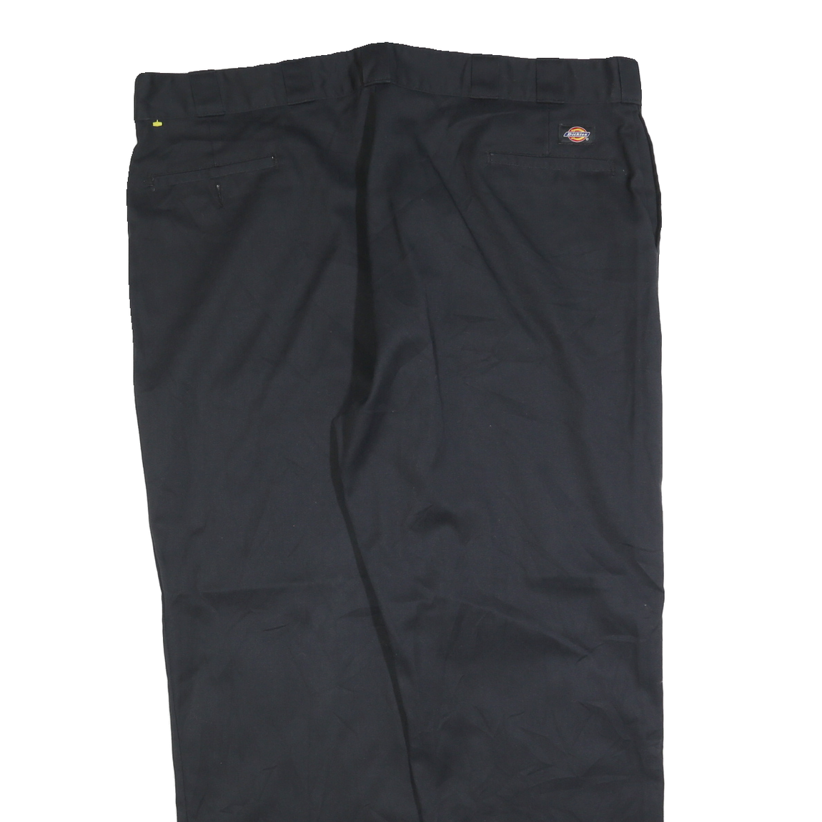 DICKIES Mens Cotton Blend Black Regular Straight Trousers W46 L32 Workwear