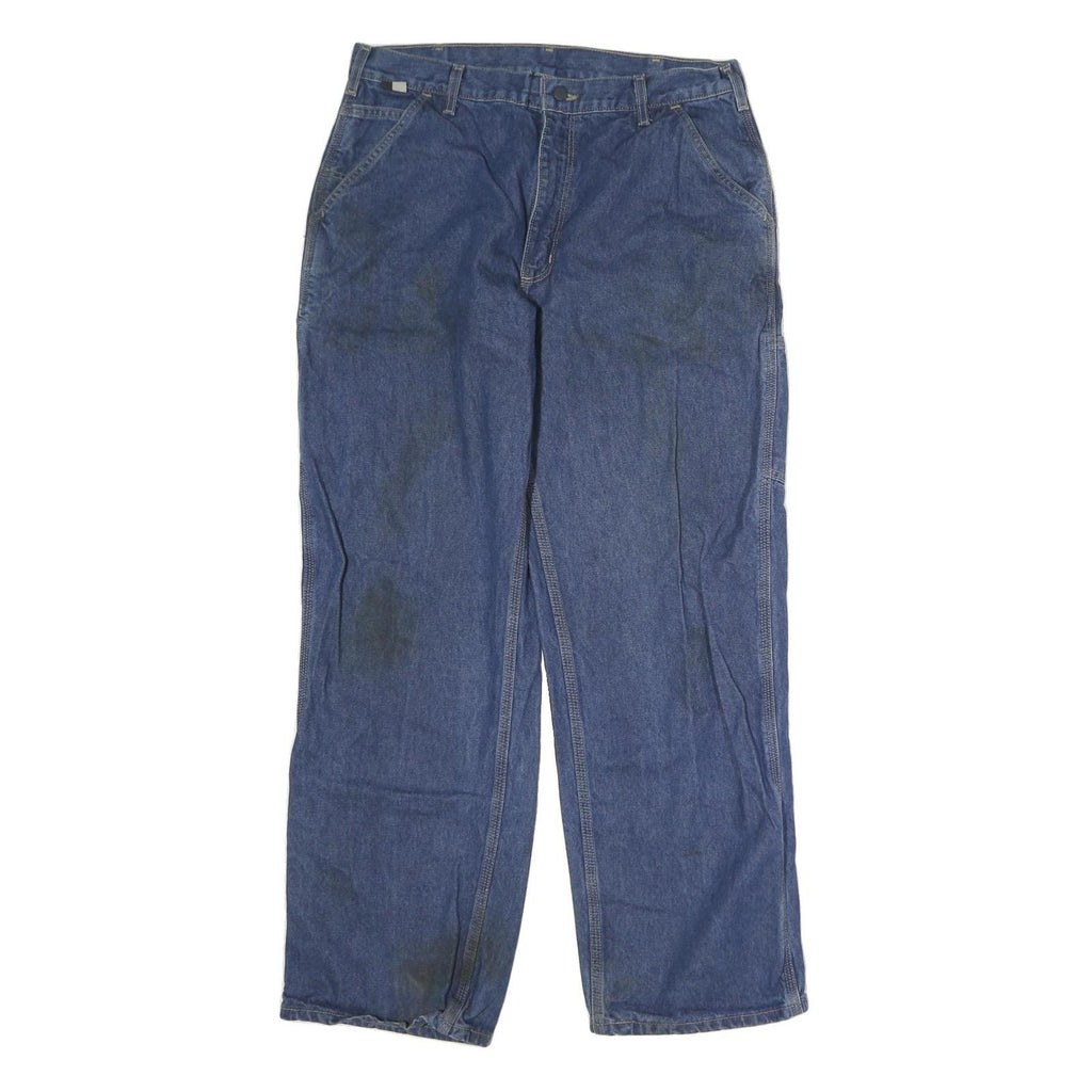 CARHARTT Mens Blue Regular Fit Straight Leg Denim Jeans W32 L32 Workwear Casual
