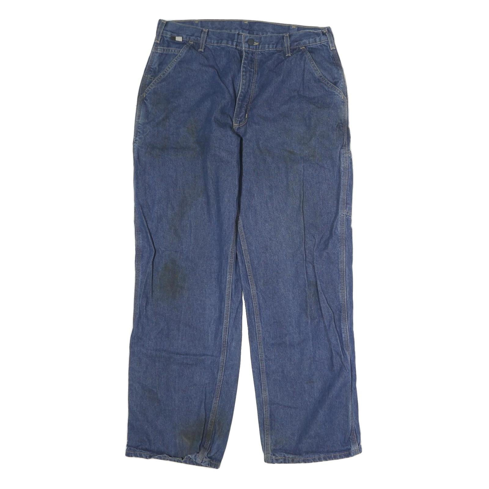 CARHARTT Mens Blue Regular Fit Straight Leg Denim Jeans W32 L32 Workwear Casual