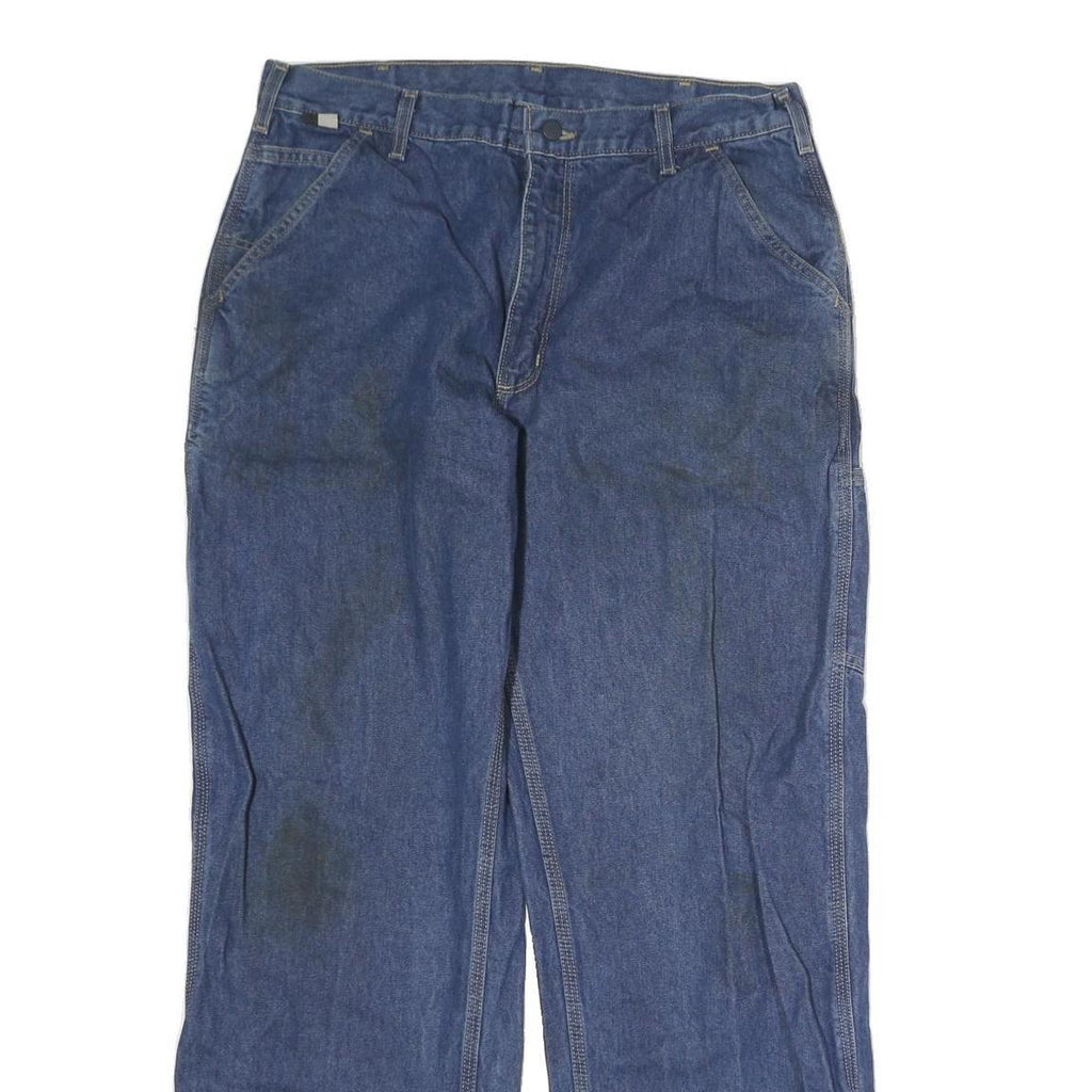 CARHARTT Mens Blue Regular Fit Straight Leg Denim Jeans W32 L32 Workwear Casual