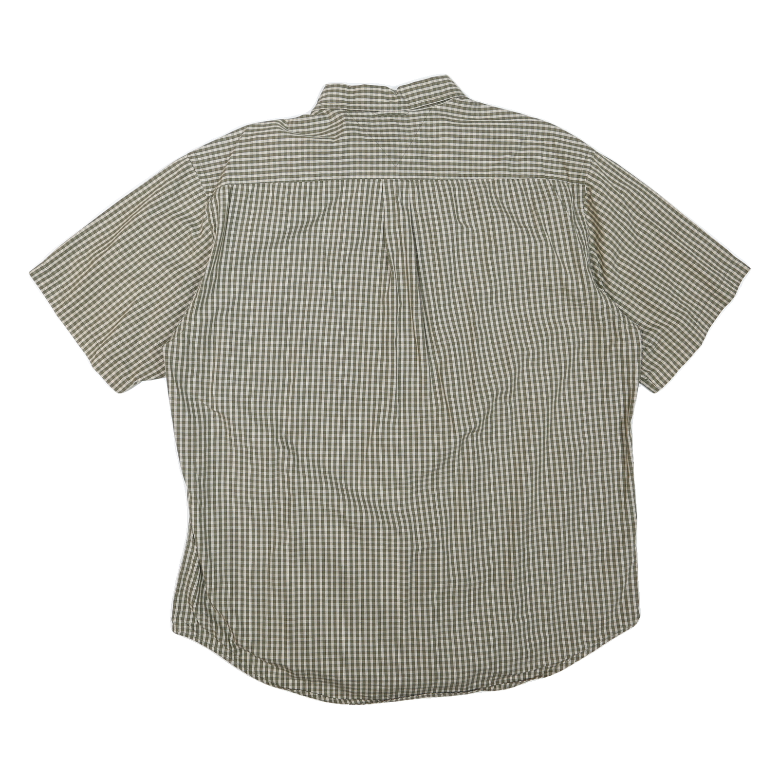 TOMMY HILFIGER Mens Green & White Check Shirt XL Classic Fit Embroidered Logo