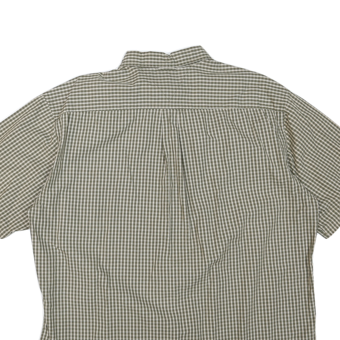 TOMMY HILFIGER Mens Green & White Check Shirt XL Classic Fit Embroidered Logo